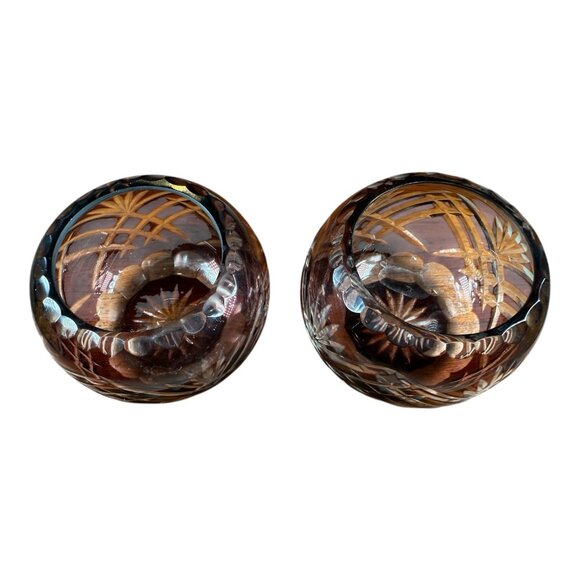 Vintage Bohemian Fifth Avenue cut Crystal Tea Light Candle votive home decor - Picture 4 of 6